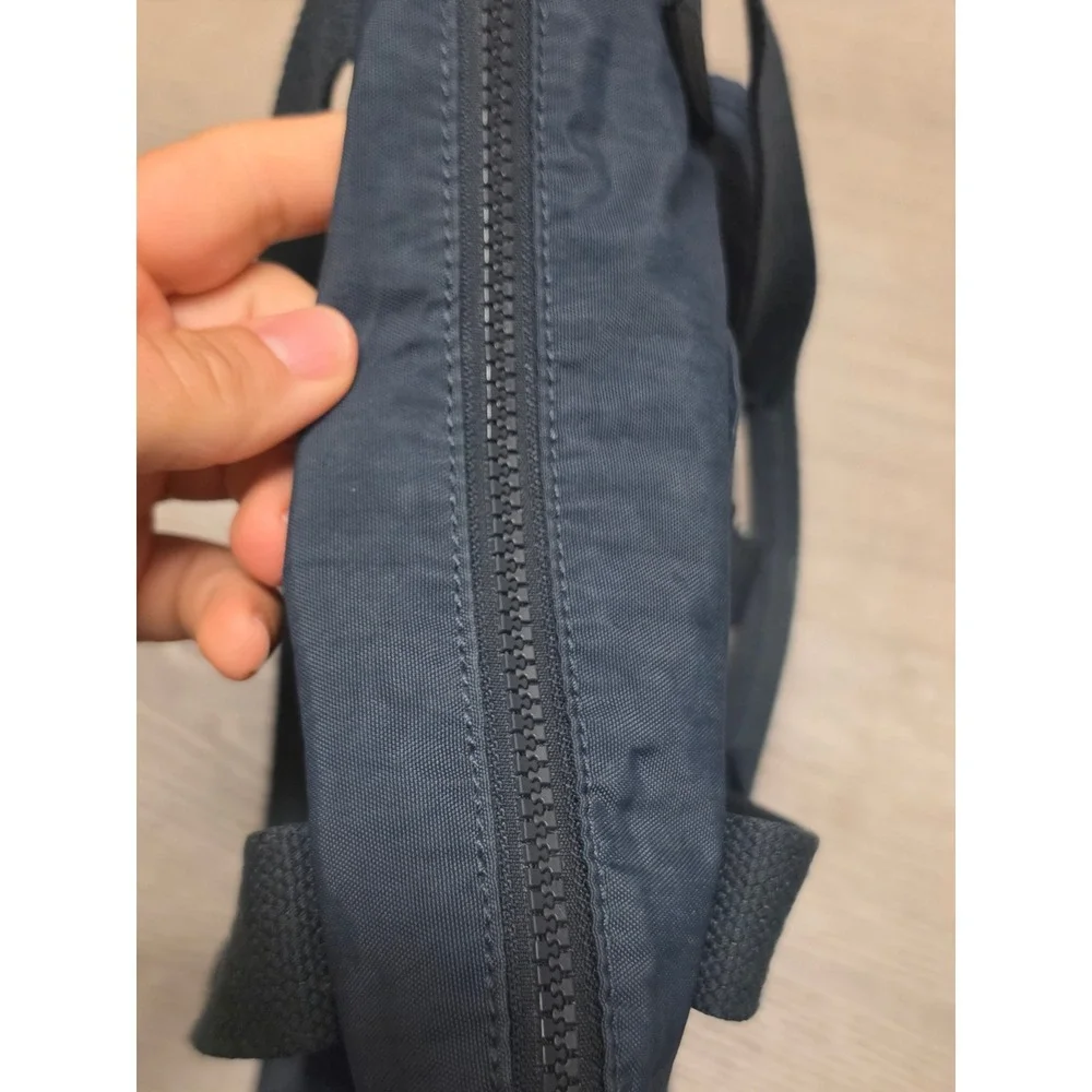 Kipling Defea Navy Blue Crinkle Nylon Handbag Satchel Monkey Keychain Messenger
